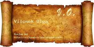 Vilcsek Olga névjegykártya